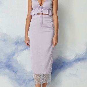 Lilac Lace Midi Skirt, NWOT